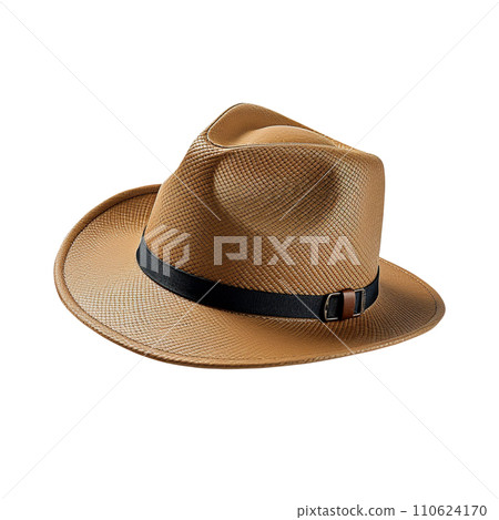 Fedora cap isolated on white background , photo-realistic, AI generated 110624170