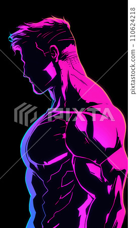 手绘卡通动漫强壮的健身肌肉男插画 手绘卡通动漫强壮的健身肌肉男插画 110624218