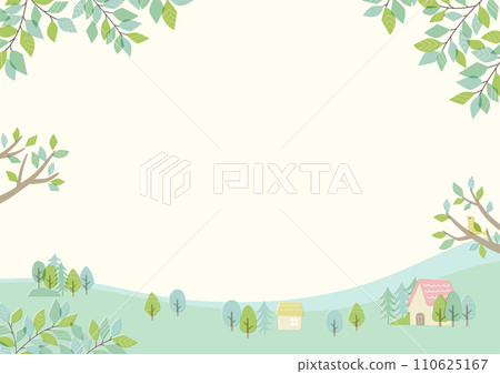 Fresh green landscape and house Fresh green landscape and house 110625167