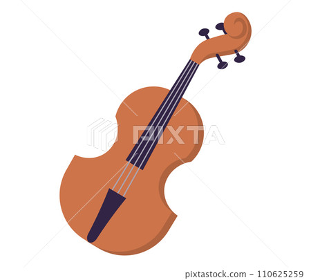Musical instruments vector illustration. Explore rhythmic world musical instruments, creating harmonic melodies Instruments come alive, weaving symphony rhythmic and melodic tunes. Brown violin 110625259