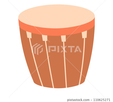 Musical instruments vector illustration. Celebrate World Music Day with harmonious classical world music The orchestra transforms, fusing traditional and symphonic elements seamlessly. Brown drum Musical instruments vector illustration. Celebrate World Music Day with harmonious classical world music The orchestra transforms, fusing traditional and symphonic elements seamlessly. Brown drum 110625271