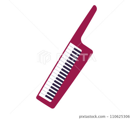 Musical instruments vector illustration. Instruments become storytellers, weaving rhythmic and melodic narrative Celebrate World Music Day with symphony classical and global tunes red. Electric piano 110625306