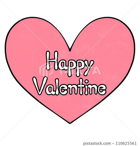 Happy Valentine pink heart illustration 110625561