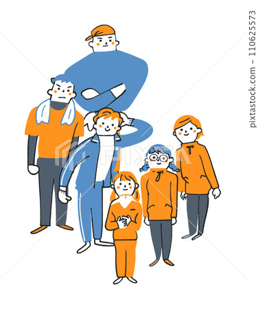 Students doing volunteer activities Illustration material 110625573