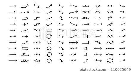 Set of cute handwritten black vectors 110625649