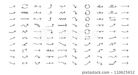 Set of cute handwritten black vectors 110625652