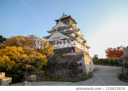 The osaka castle in the big castle and most famous in osaka japan 110625819