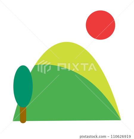 代表山脈的顏色樣式圖標 代表山脈的顏色樣式圖標 110626919