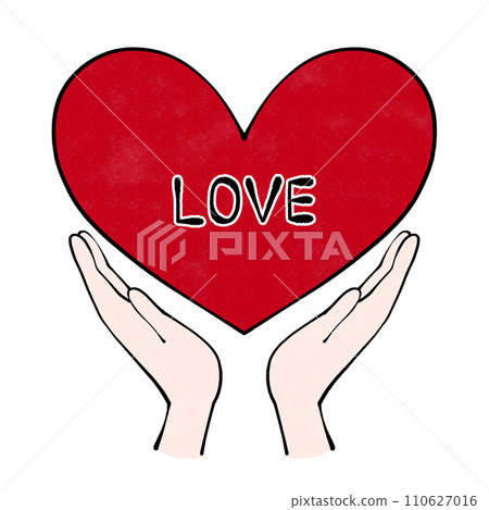 一顆紅心和兩隻手的插圖 110627016