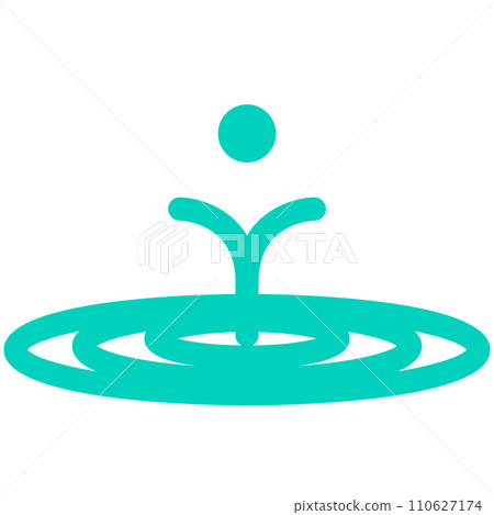 Color style icon representing water, ripples 110627174