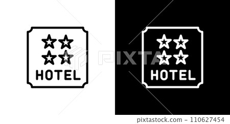 Simple hotel 4 star icon 110627454