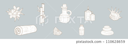 Hand Drawn Spa Attribute and Sketch Element Vector Set Hand Drawn Spa Attribute and Sketch Element Vector Set 110628659