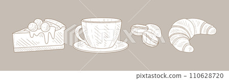 Hand Drawn Coffee Drink Element and Object Vector Set Hand Drawn Coffee Drink Element and Object Vector Set 110628720
