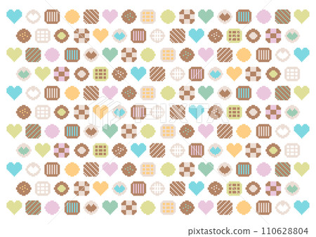 像素藝術糖果圖案插圖（白色背景） 110628804