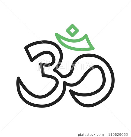 Om icon vector image. 110629063