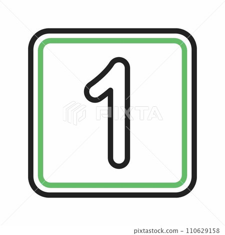 Keycap Digit One icon vector image. Keycap Digit One icon vector image. 110629158