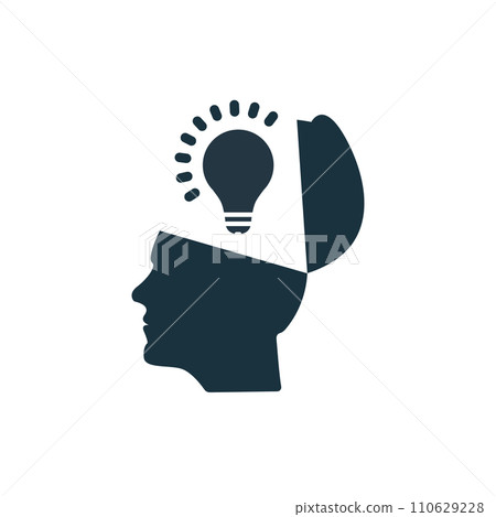 Open Mind icon. Simple creative element. Filled monochrome Open Mind icon for templates, infographics and banners Open Mind icon. Simple creative element. Filled monochrome Open Mind icon for templates, infographics and banners 110629228