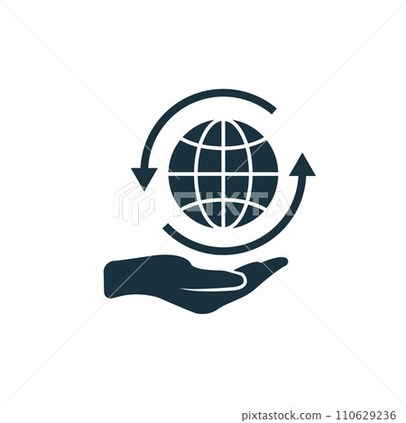Sustainability icon. Simple creative element. Filled monochrome Sustainability icon for templates, infographics and banners 110629236