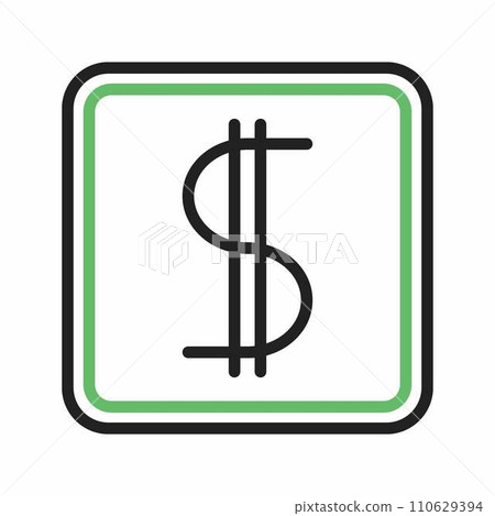 Heavy Dollar Sign icon vector image. Heavy Dollar Sign icon vector image. 110629394