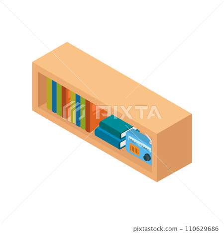 Isometric bookshelf 110629686