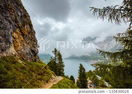 landscape with clouds, rocks and trees landscape with clouds, rocks and trees 110630028