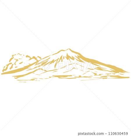 Golden mountain and cloud illustration material vector 110630459