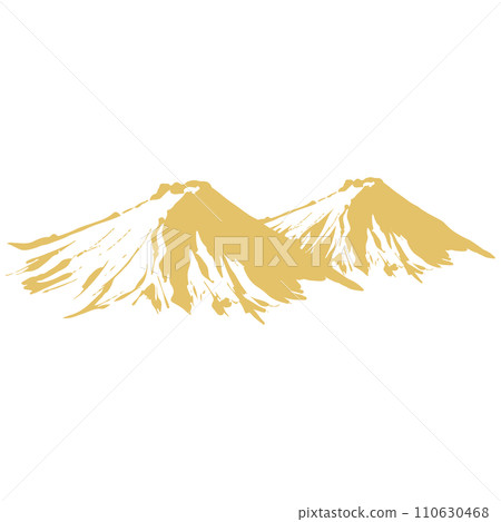 Golden mountain and cloud illustration material vector 110630468