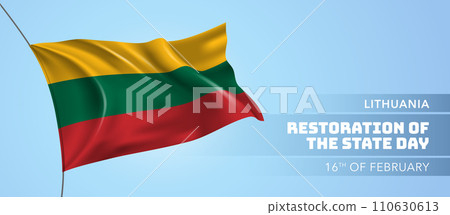 Lithuania happy Restoration of the state day greeting card, banner vector illustration Lithuania happy Restoration of the state day greeting card, banner vector illustration 110630613