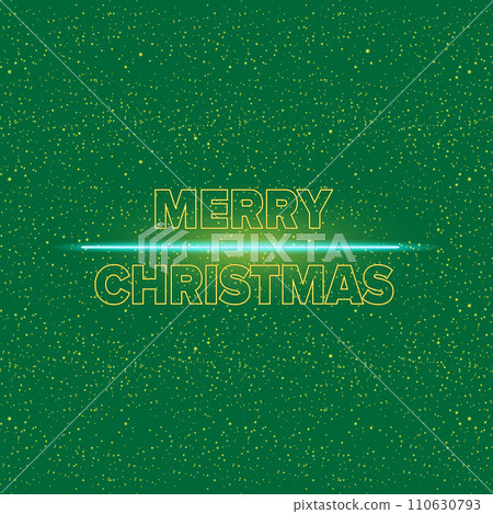 Merry Christmas square banner with neon greeting text and green night stars and lights. Merry Christmas flyer, card or invitation with starry green space and text Merry Christmas square banner with neon greeting text and green night stars and lights. Merry Christmas flyer, card or invitation with starry green space and text 110630793