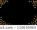 Gold glitter on black background . yellow and brown dust falling. Copy Space 110630964