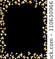 Festive frame made of a golden garland on a black background. Copy Space 110630966