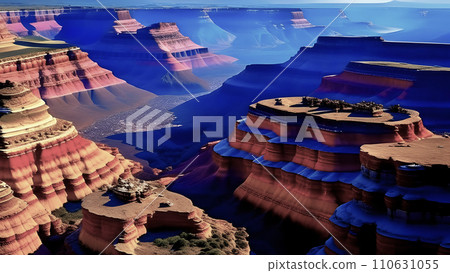 Grand Canyon, Arizona, USA, taken from a bird's eye view. AI generated Grand Canyon, Arizona, USA, taken from a bird's eye view. AI generated 110631055