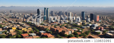 City of Johannesburg, South Africa, Orlando West, a picturesque neighbourhood with vibrant street murals and a variety of cultural activities. AI generated 110631091