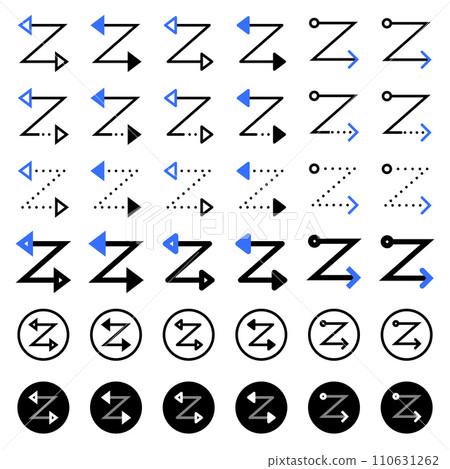 Arrow icon related to connection and flow. Arrow icon related to connection and flow. 110631262
