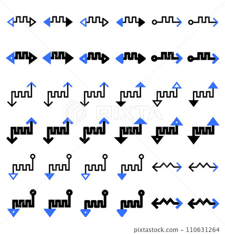 Arrow icon related to connection and flow. Arrow icon related to connection and flow. 110631264