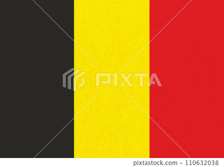 Flag of Belgium. Belgium flag on fabric surface. Belgian national flag 110632038