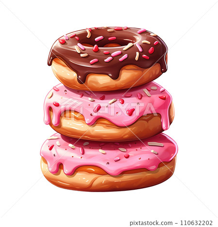Pile of Adorable Donuts. AI Generated Image 110632202