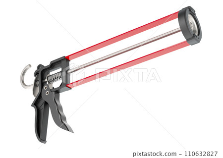 Hand Caulking Gun, silicone gun or caulk gun. 3D rendering Hand Caulking Gun, silicone gun or caulk gun. 3D rendering 110632827