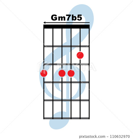 Gm7b5 guitar chord icon Gm7b5 guitar chord icon 110632970