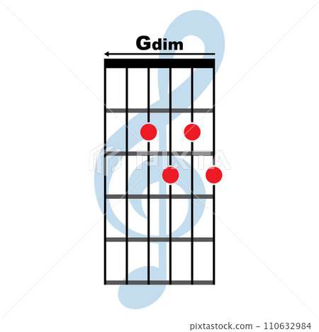 Gdim  guitar chord icon 110632984