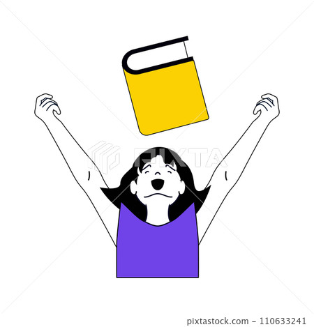 Book reading concept with cartoon people in flat design for web. Happy woman enjoying literature at library and pastime with novels. Vector illustration for social media banner, marketing material. Book reading concept with cartoon people in flat design for web. Happy woman enjoying literature at library and pastime with novels. Vector illustration for social media banner, marketing material. 110633241