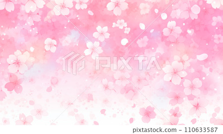 水彩櫻花花的美麗插畫背景 110633587