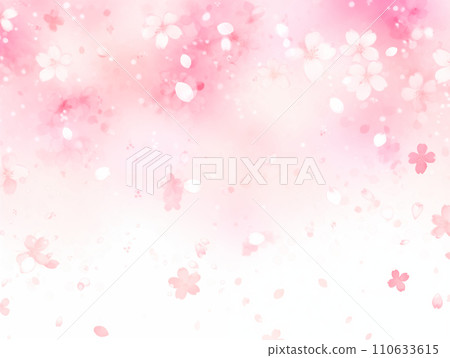 水彩櫻花花的美麗插畫背景 110633615