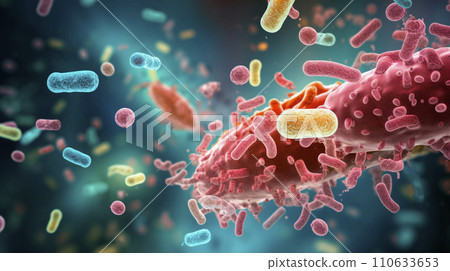 The causative agent of the disease under a microscope.  110633653