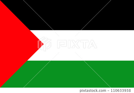 Flag of Palestine on fabric surface. Palestine national flag on texture 110633938