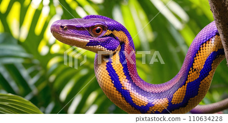 Snake in wild jungle 110634228