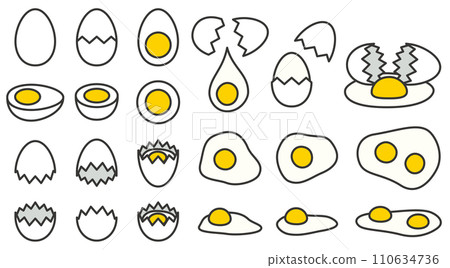 Vector illustration set of eggs and eggs Vector illustration set of eggs and eggs 110634736