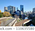 Kanda River and railroad tracks seen from Hijiri Bridge 110635580