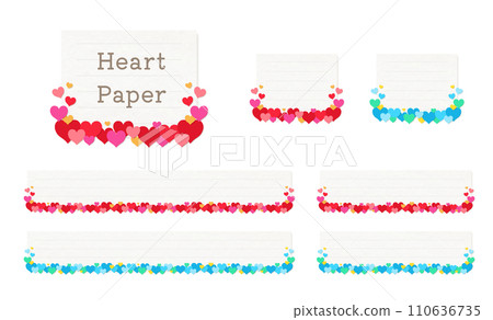 Lots of hearts and paper caption base (2 color set) 110636735