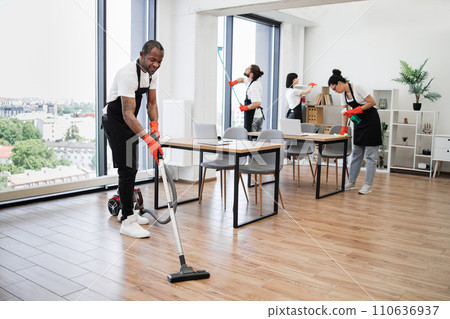 Professional service team of cleaning company. 110636937